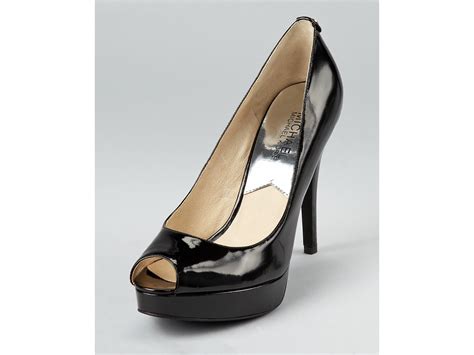 michael kors york peep toe pump black|michael kors peep toe heels.